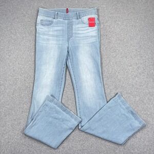 NEW Spanx Flare Jeans Womens M Retro Light Wash Mid Rise Pull On Denim 20348R